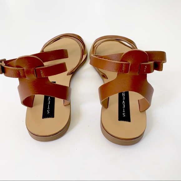 Steve Madden Matas Strappy Leather Sandal Brown 9 - Picture 6 of 8